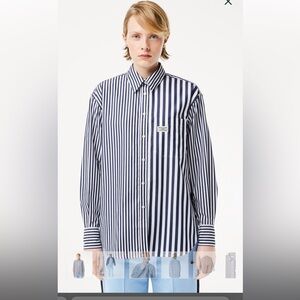 Lacoste Women's Striped Cotton Poplin Shirt